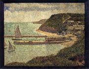 Georges Seurat The Flux of Port en bessin oil painting artist